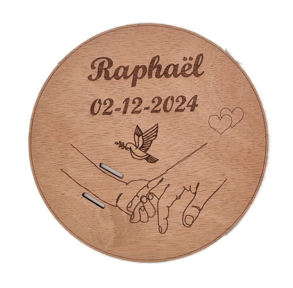 Décoration bracelet de naissance en bois