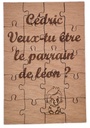 Puzzle bois - Annonce Parrain Garçon