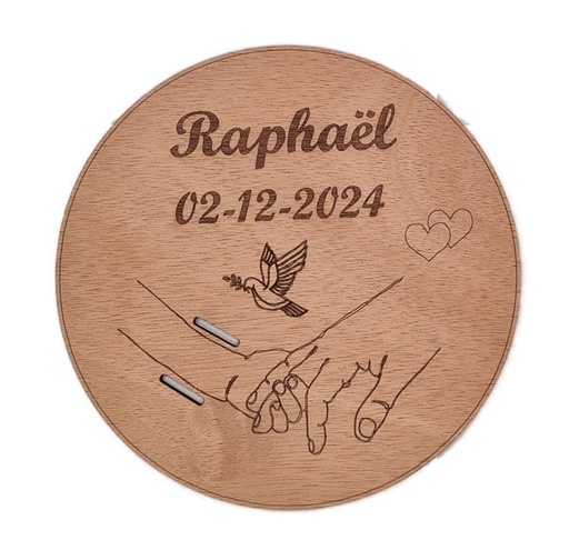 Décoration bracelet de naissance en bois
