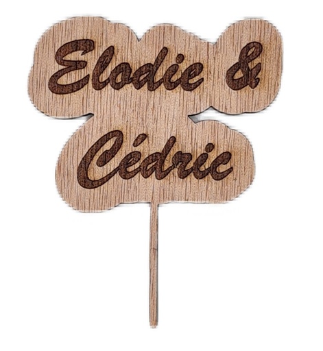 Cake Topper mariage prénom